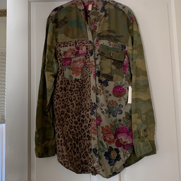 Pilcro Anthropologie | Printed Button Down Tunic Shirt NWT SMALL - Picture 4 of 8